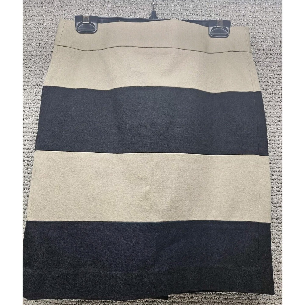 Banana Republic Womens Size 4 Pencil Skirt 1/4‎ Zipper Black Brown Cotton